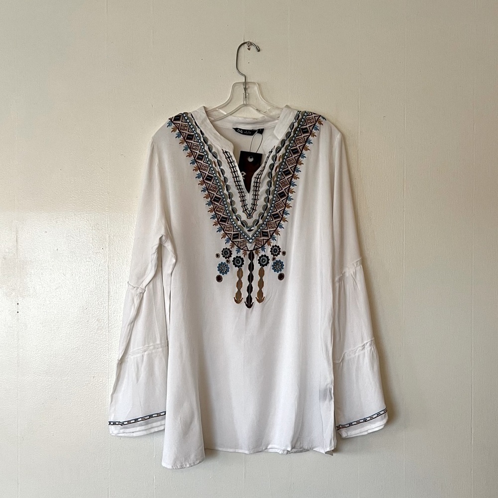 64 Sixty Five Embroidered Bohemian Tunic Top Style M1018/48559